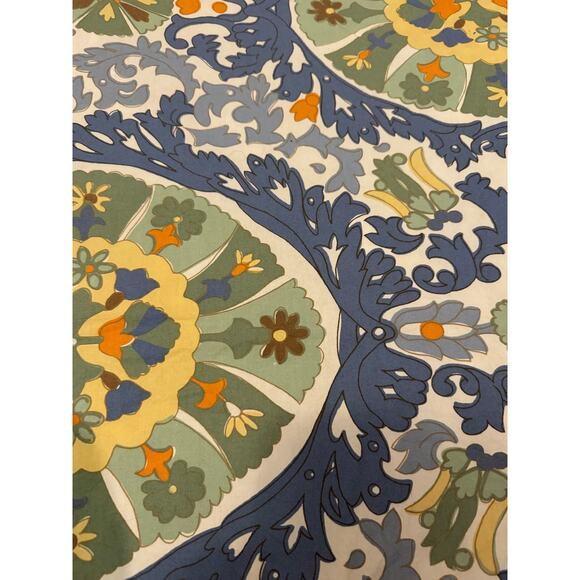 Pottery Barn Caesarea Medallion cotton duvet cover blue green white Queen/ Full - Picture 5 of 14